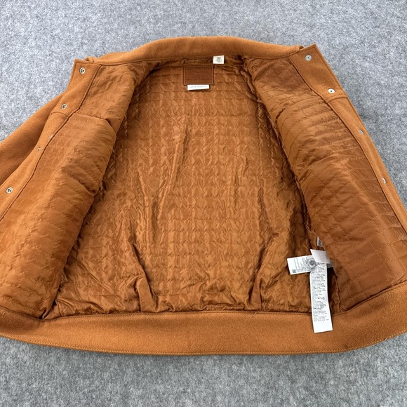 Levis Premium Jacket Womens Small Brown Trucker Quilted Lined Snap Wool A1739 - Picture 10 of 14